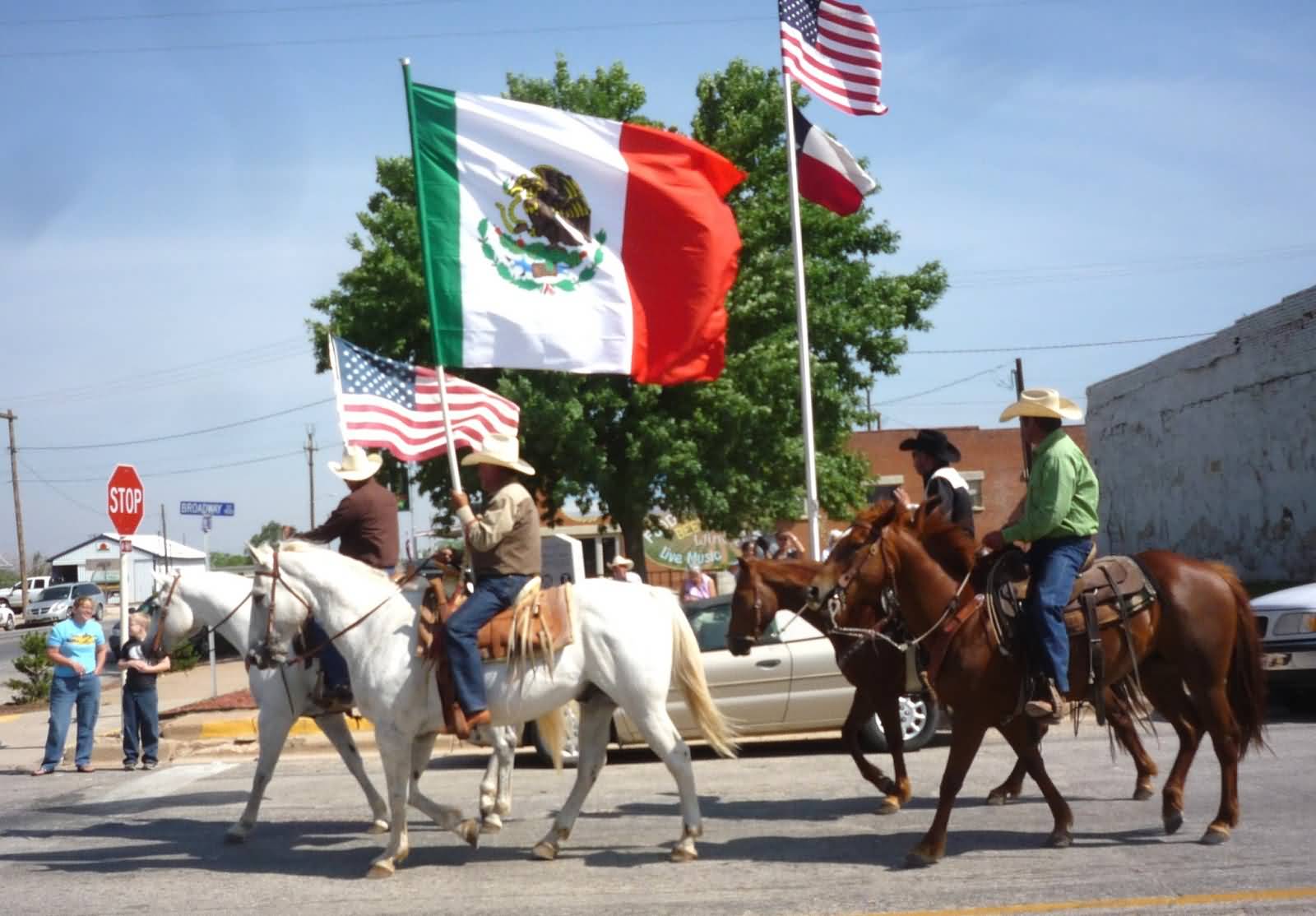 Horsemen Ride During Cinco De Mayo Parade