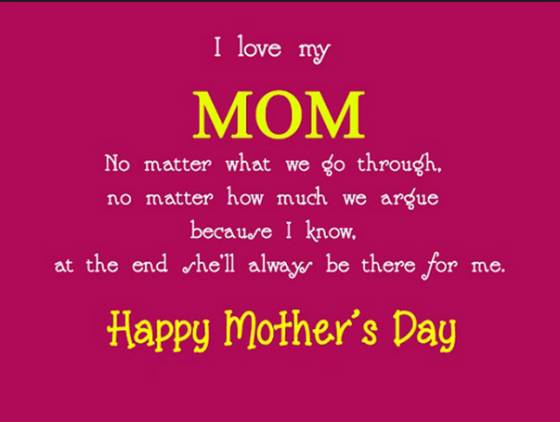 I Love My Mom Happy Mothers Day