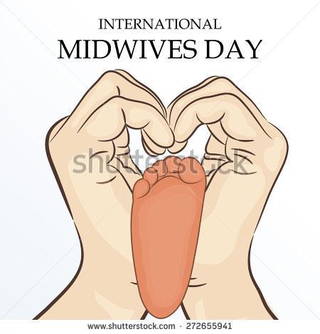 International Midwives Day Baby Foot In Heart Hands }