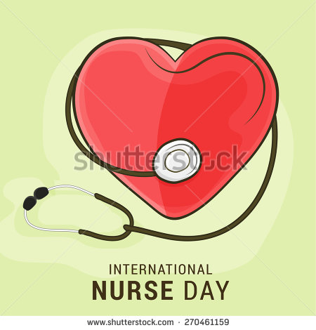 International Nurse Day Heart With Stethoscope Illustration