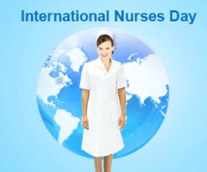 International Nurses Day Nurse And Earth Globe In Background
