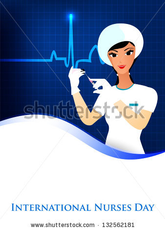 International Nurses Day Nurse And Wave On Background