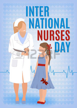 International Nurses Day Nurse With Little Girl Illustration