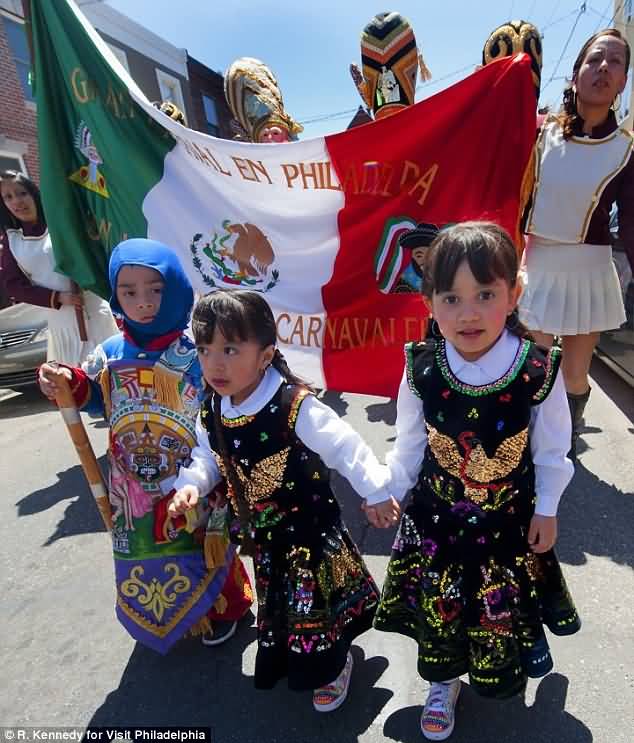 Kids Taking Part In Cinco De Mayo Parade