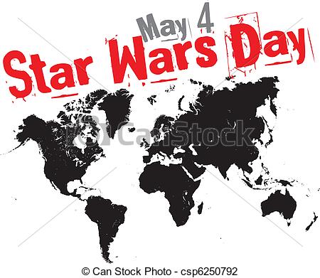 May 4 Star Wars Day World Map In Background