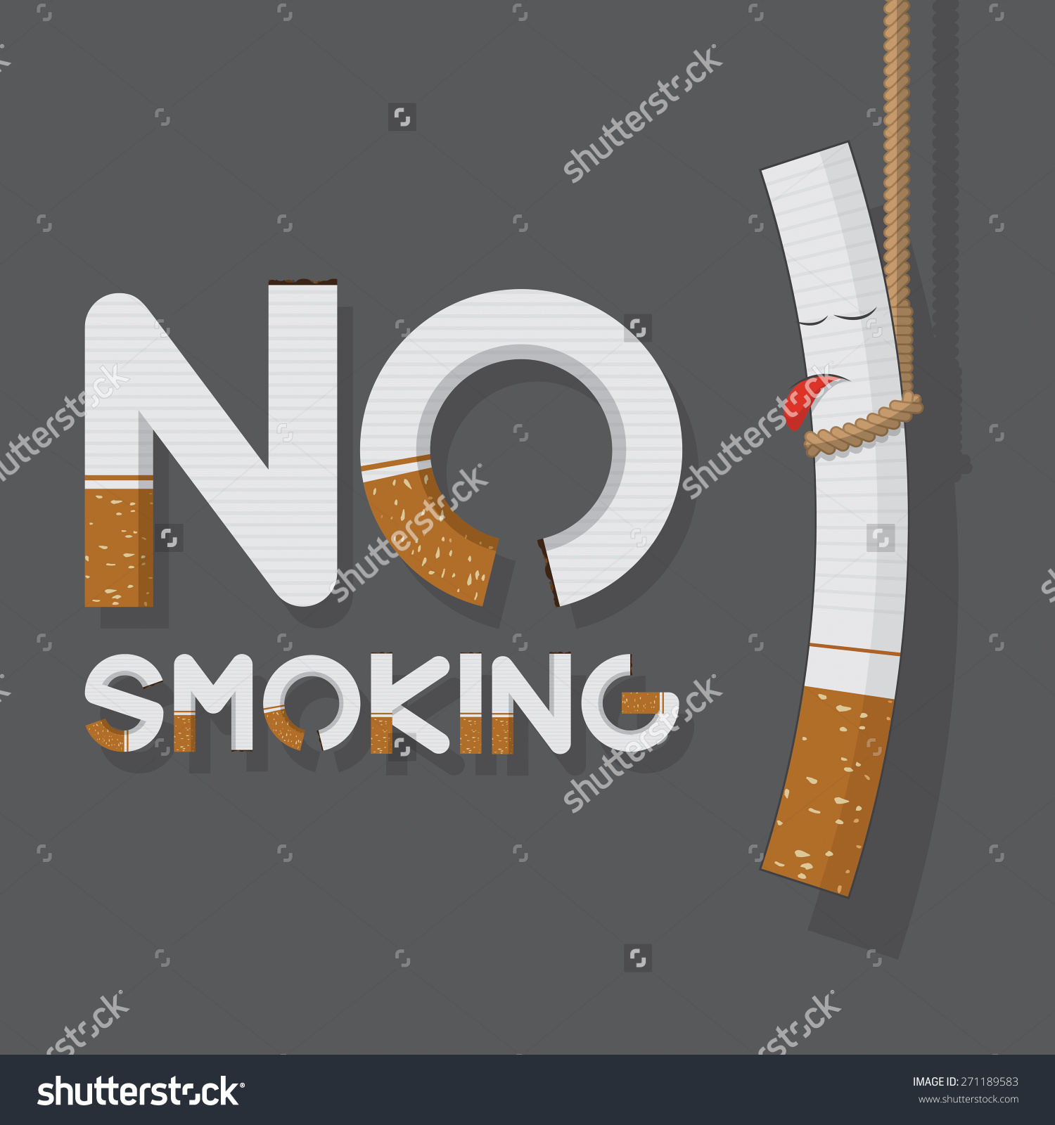 No Smoking Hanging Cigarette Illustration