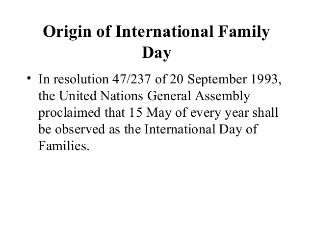 Origin Of International Family Day