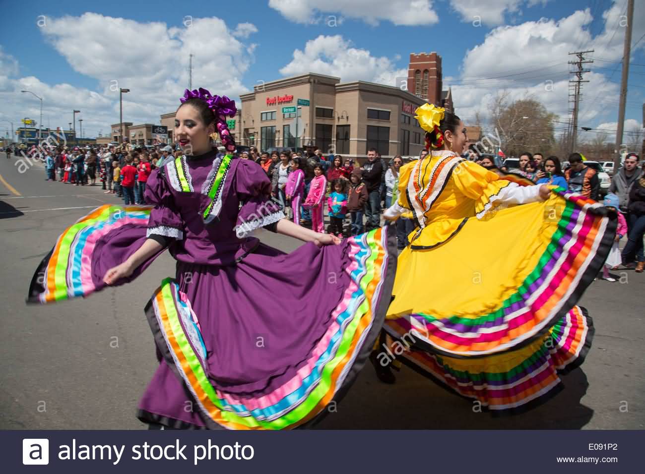 Revelers Taking Part In Cinco De Mayo Annual Parade