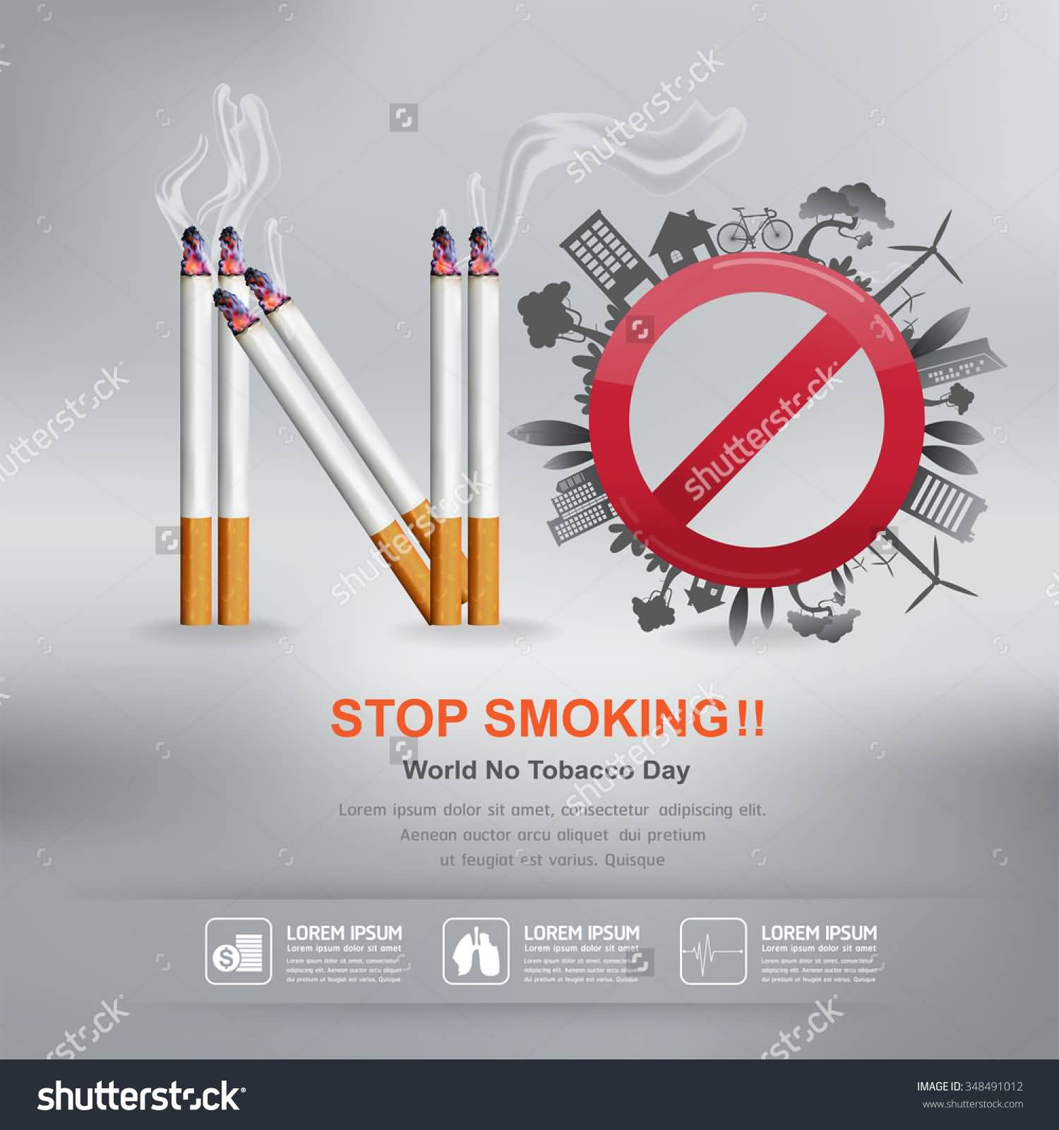 Stop Smoking World No Tobacco Day Illustration Poster