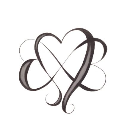 Wonderful Black Ink Heart Tattoo Design