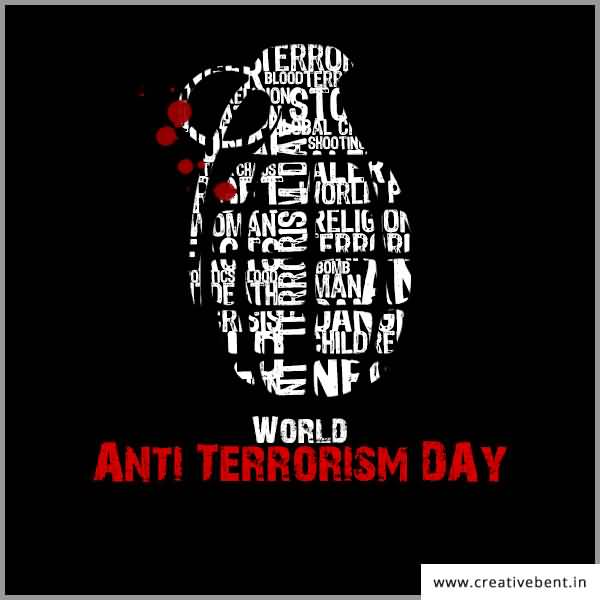 World Anti Terrorism Day Bomb Of Text
