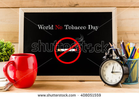World No Tobacco Day Written On Black Board Illustration