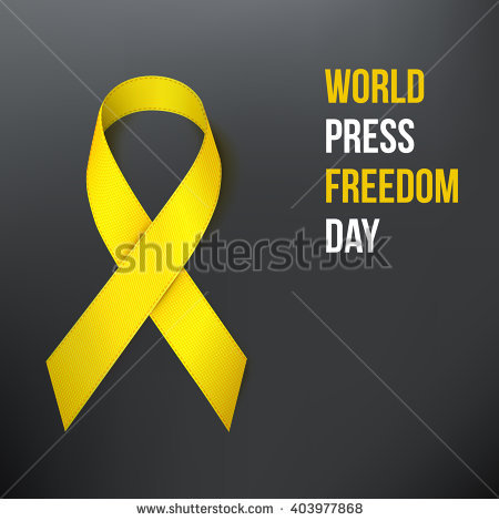 World Press Freedom Day Golden Ribbon Illustration