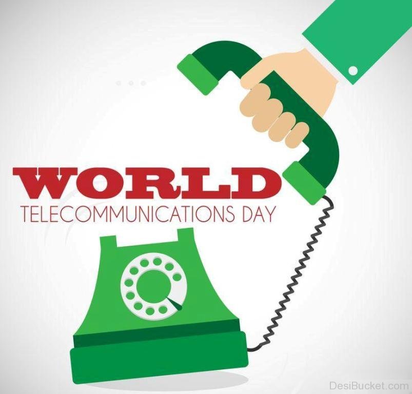 World Telecommunication Day Hand Holding Reciever Of Telephone Illustration