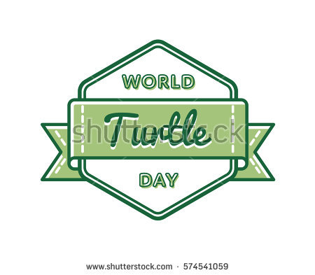 World Turtle Day Emblem Isolated Vector Illustration