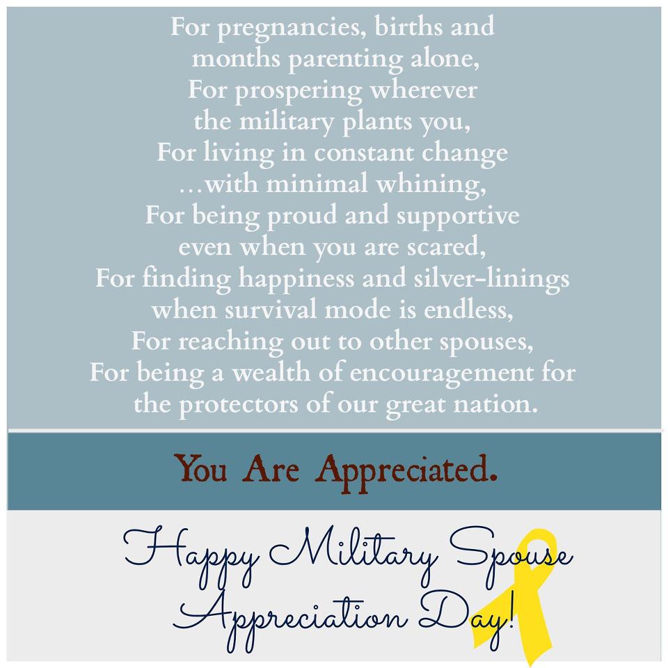 You Are Appreciated Happy Military Spouse Appreciation Day