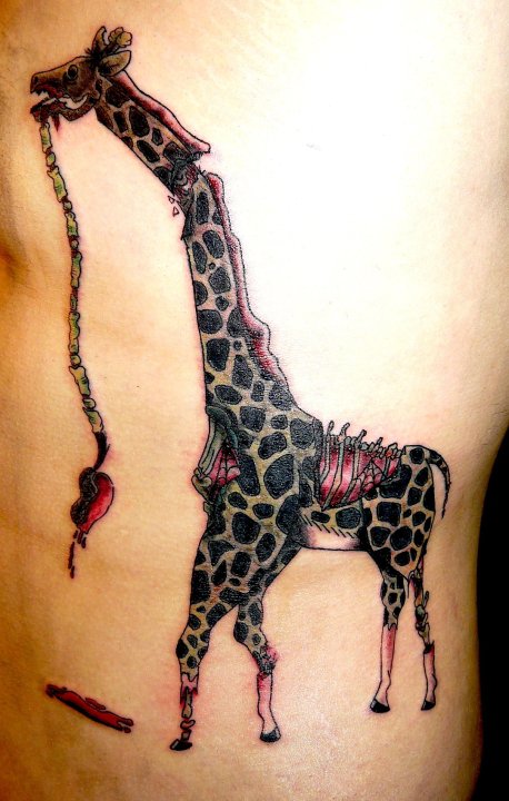 Zombie Giraffe Tattoo Design For Back By Veronicashei