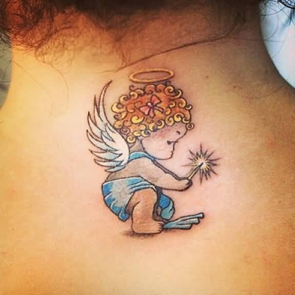 Baby Angel With Holy Ring on Upper back