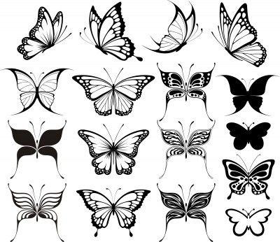 Black And White Butterfly Tattoo Designs