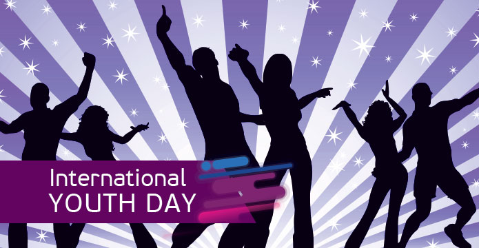 Dancing Youth With International Youth Day Wishes Graphic