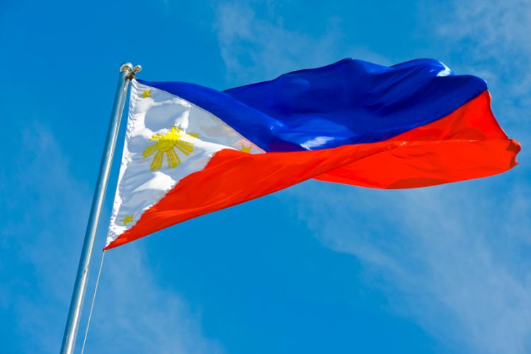 Flag Of Philippines Flying And Feel Independence