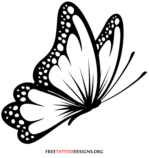 Flying Butterfly Tattoo Design