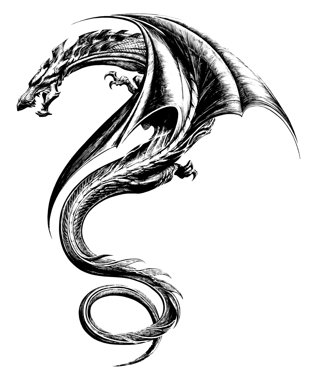 Flying Dragon Tattoo Design Sample