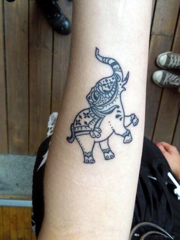 Forearm Up Trunk Elephant Tattoo