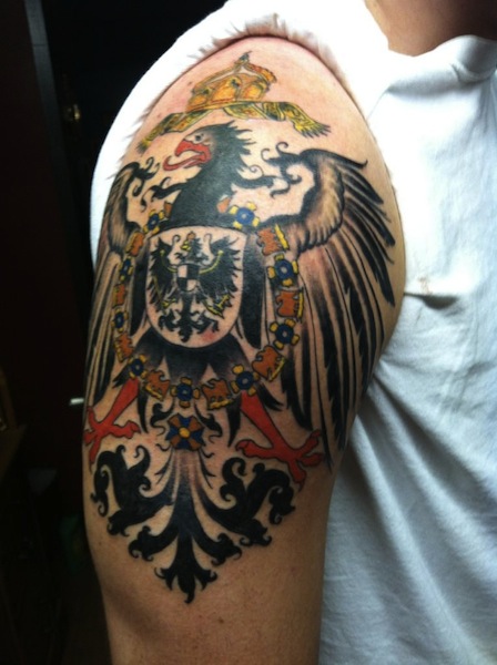 German Imperial Eagle Tattoo On Right Shoulder