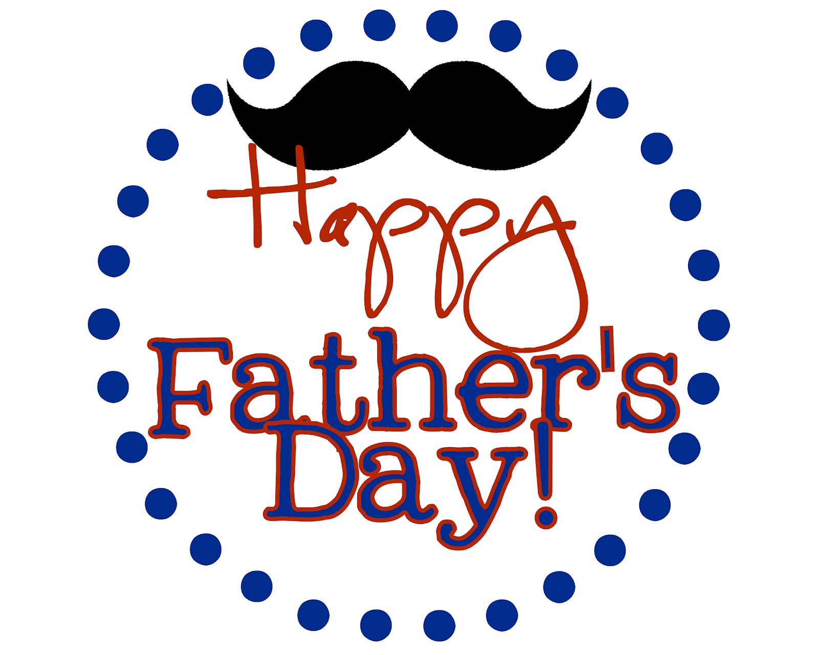 Happy Fathers Day Mustache Greeting