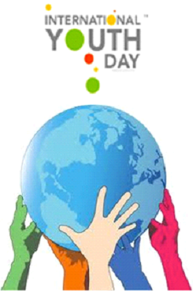 International Youth Day Graphic Image With Save Earth Mesaage