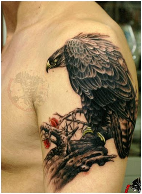 Left Shoulder Eagle Tattoo For Men
