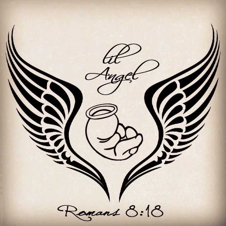 Miscarriage Baby Angel Tattoo Design