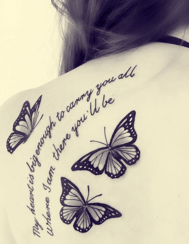 My Heart Is Big Enough To Carry You All Flying Butterflies Tattoos