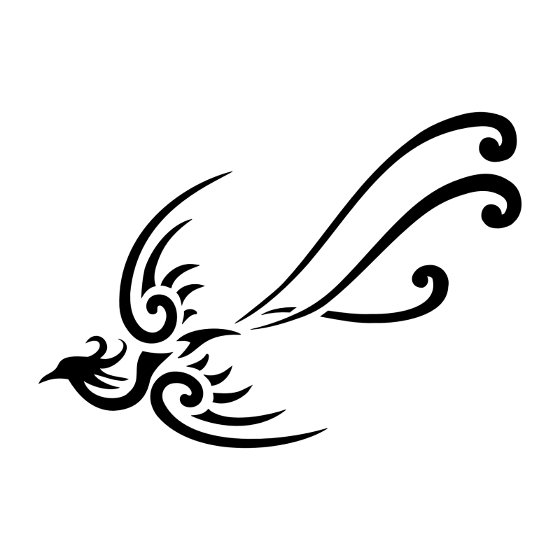 Nice Flying Tribal Phoenix Tattoo Design