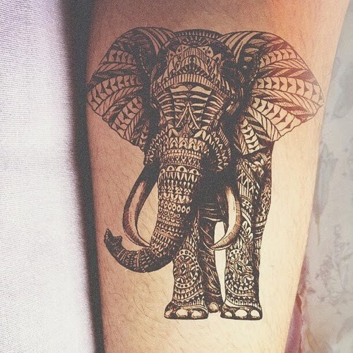 Polynesian African Elephant Tattoo