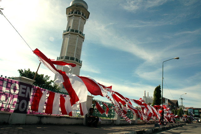 Red And White Flags Indonesian Independence Day