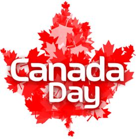 Red Maple Happy Canada Day Graphic