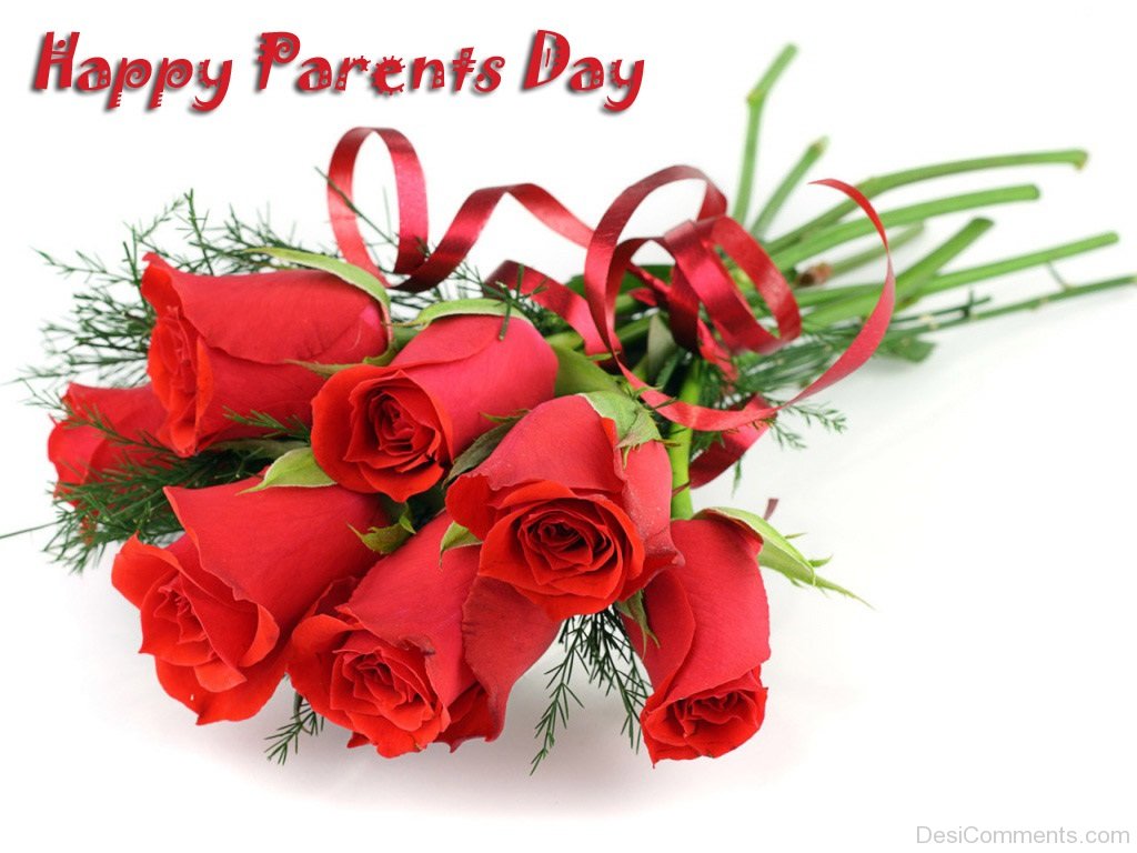 Red Rose Flowers For Wishing Happy Parents Day