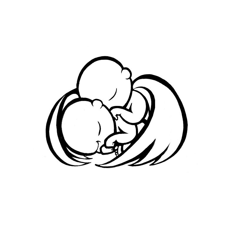 Simple Twins Baby Angels Tattoo Design by nohge4