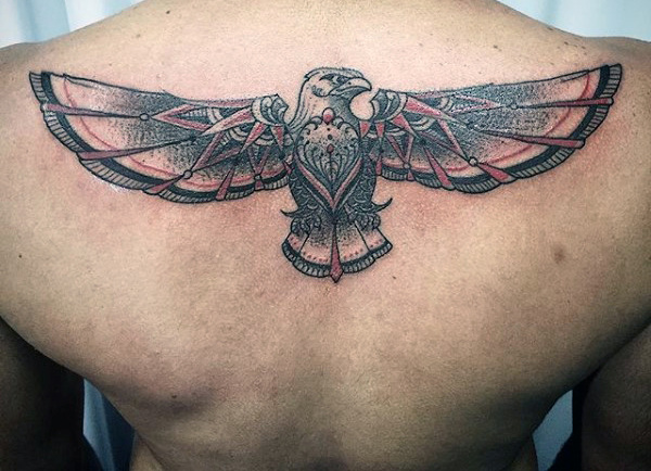 Soaring Eagle Tattoo On Man Back
