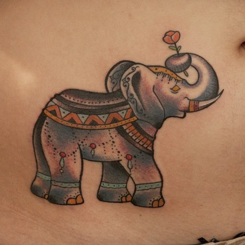 Spiritual Elephant Tattoo On Hip