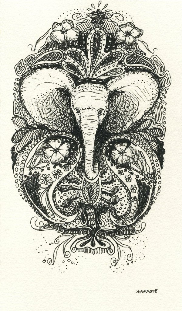 Traditional Elephant Head Tattoo Design