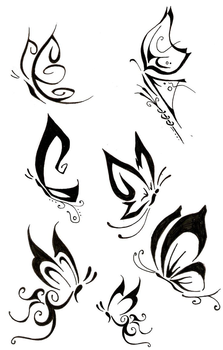 Tribal Butterflies Tattoos Designs