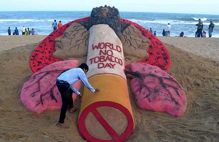 World No Tobacco Day Beautiful Sand Art