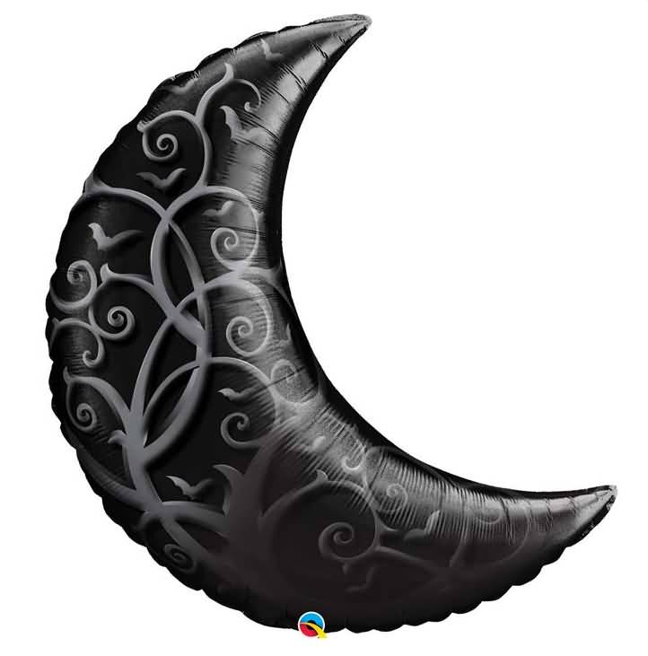 Amazing Black Ink Gothic Moon Tattoo Design