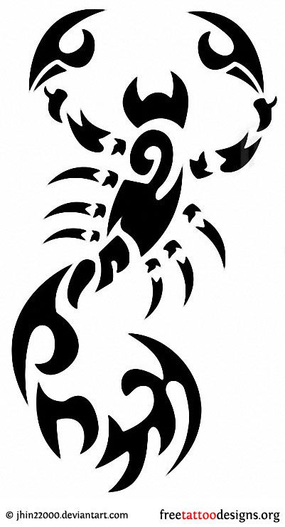 Amazing Tribal Scorpion Tattoo Design