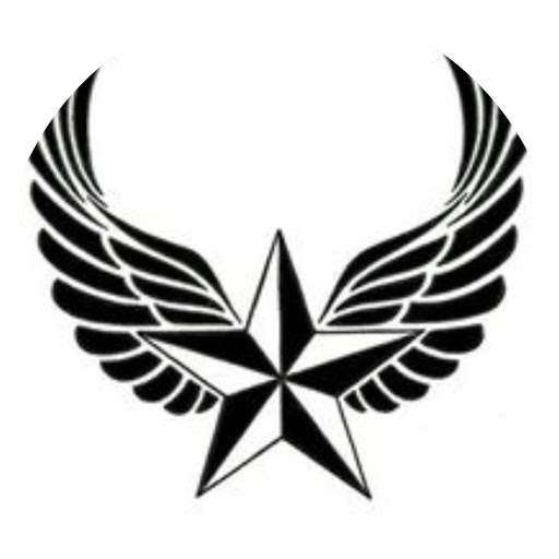 Angel Winged Nautical Star Tattoo Design