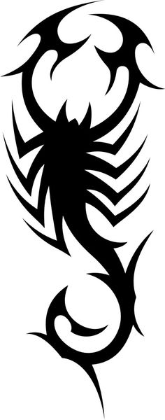 Awesome Black Tribal Scorpion Tattoo Design