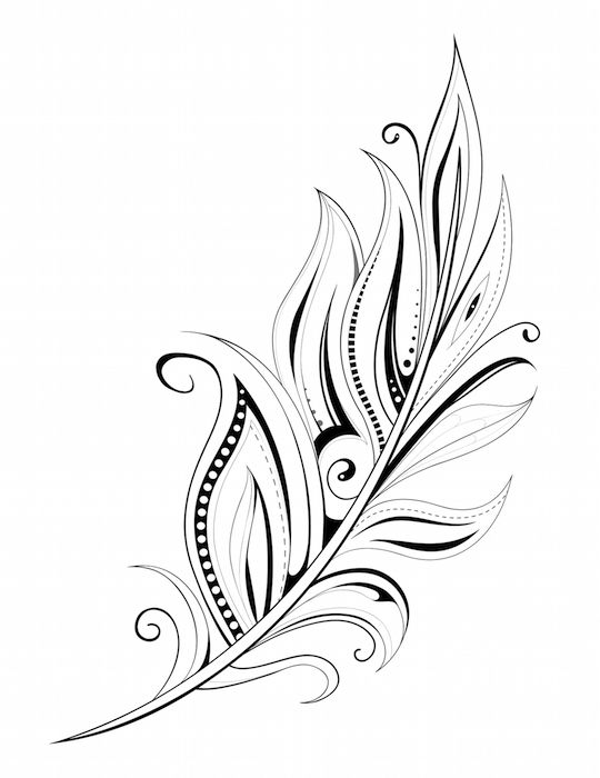 Awesome Feather Tattoo Design